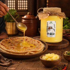 Pure Cow Desi Ghee – 1kg | Traditional Cholistani Grazing Cow Milk Ghee