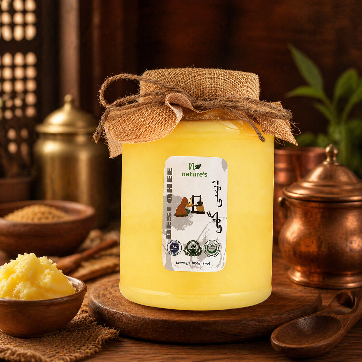 Pure Cow Desi Ghee – 1kg | Traditional Cholistani Grazing Cow Milk Ghee