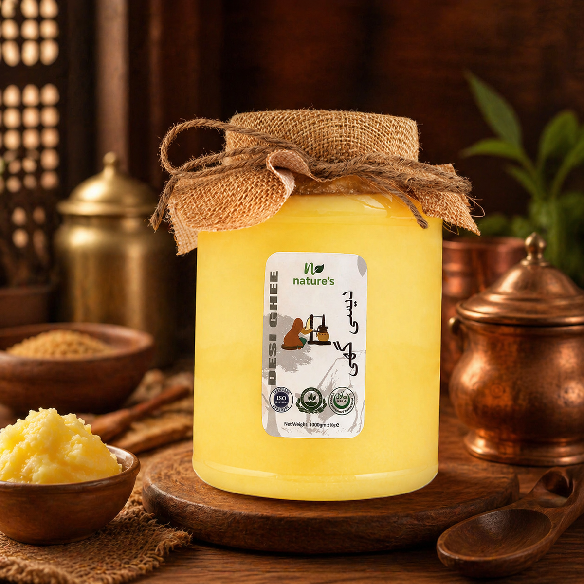 Pure Cow Desi Ghee – 1kg | Traditional Cholistani Grazing Cow Milk Ghee