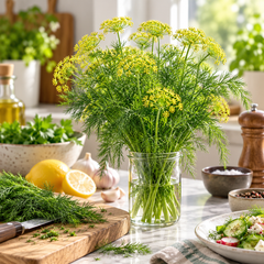 Healthy green dill plant with fine feathery aromatic leaves – Soya herb seeds for winter kitchen gardening in Pakistan