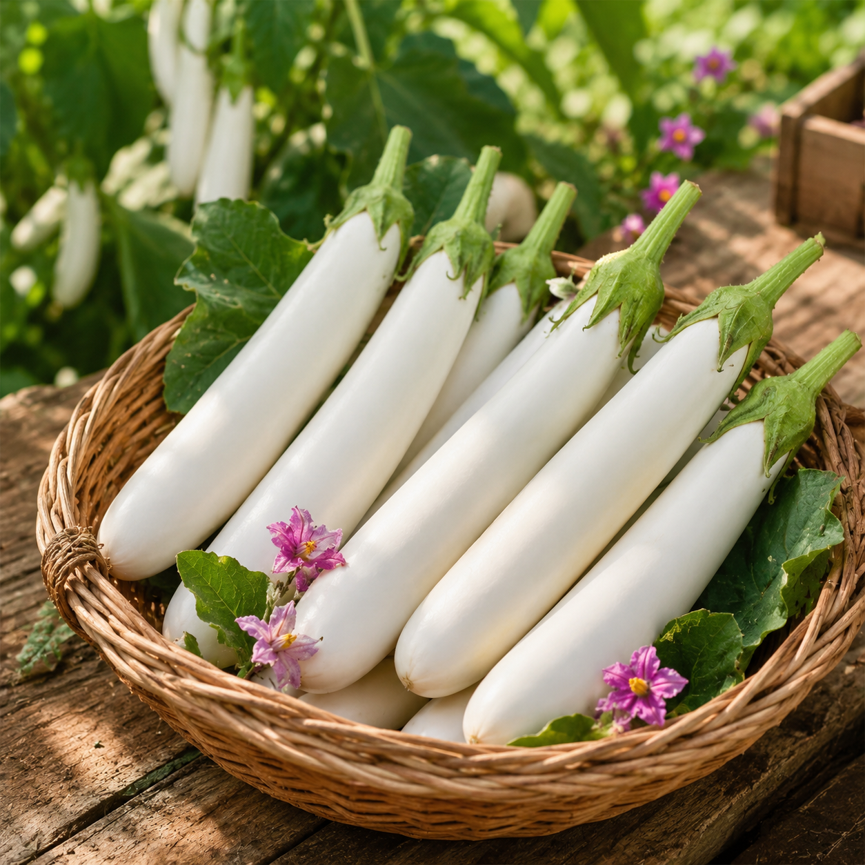 Eggplant White Long Seeds, F1 Hybrid  (WINTER/ SUMMER) بینگن سفید لمبا