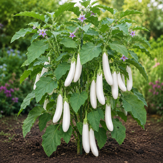 Eggplant White Long Seeds, F1 Hybrid  (WINTER/ SUMMER) بینگن سفید لمبا