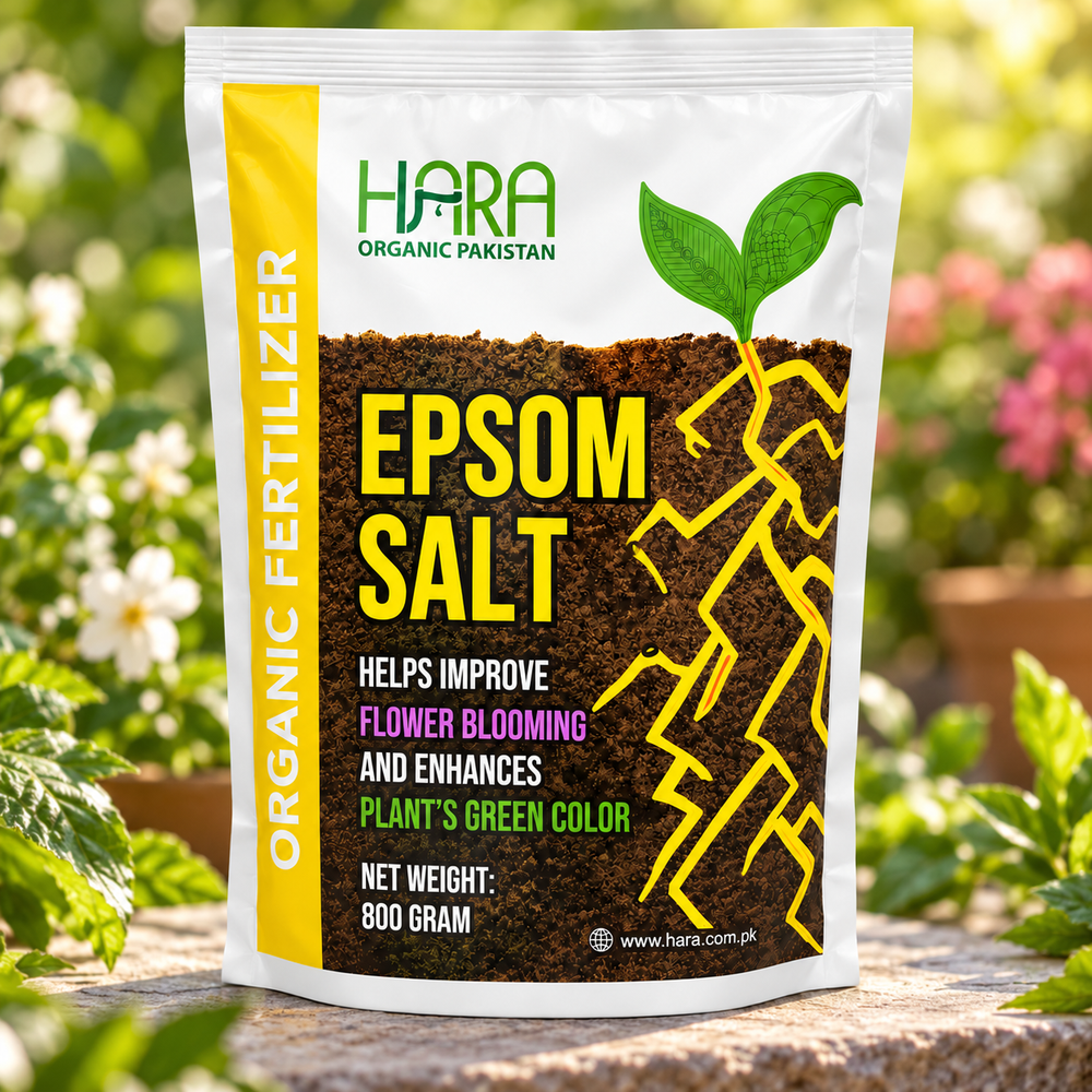 HARA Epsom Salt Magnesium Sulphate 800g standing pouch for plants – GREEN GARDENS Pakistan