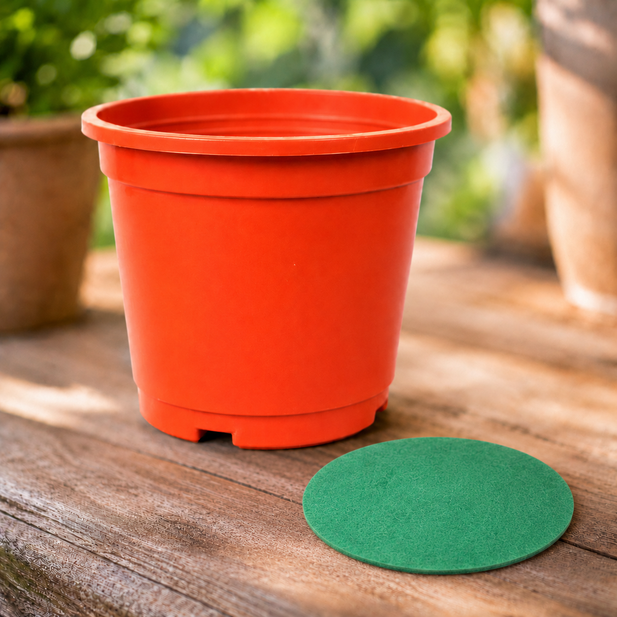 Flexible Plastic Nursery Pots, 6 inch - (PACK OF 10) {Terracotta Colour} With FREE LINERS