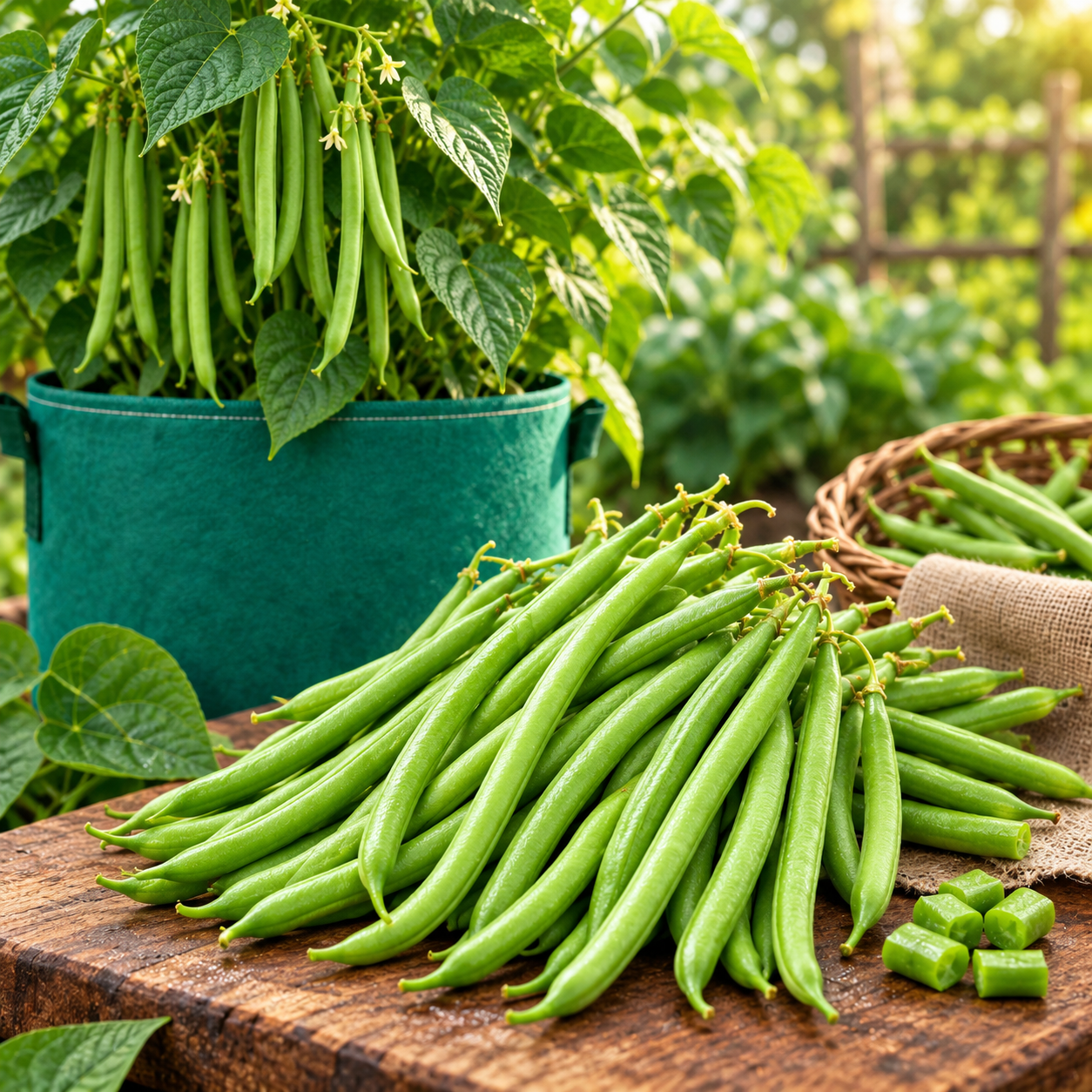 Fresh tender green French Bean pods growing on healthy plants – Green Beans seeds for winter and summer kitchen gardening in Pakistan