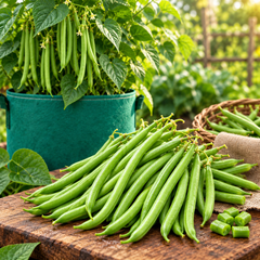 Fresh tender green French Bean pods growing on healthy plants – Green Beans seeds for winter and summer kitchen gardening in Pakistan