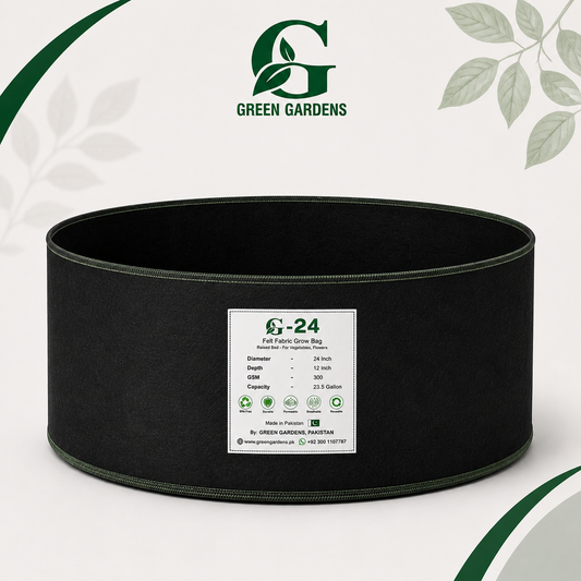 G-24 Black 24×12 inch round felt fabric raised bed grow bag