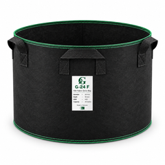 G-24 F 24-inch diameter × 18-inch depth black grow bag with six handles