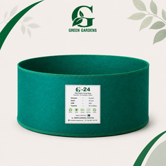 Green G-24 round felt fabric raised-bed grow bag, 24-inch diameter and 12-inch depth