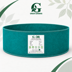 GREEN GARDENS G-36 green round felt grow bag with original product label, 36 x 12 inch, 50 gallon