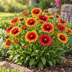 Gaillardia Single Mix Blanket Flower with red orange and golden yellow single daisy-like blooms – winter and summer flower seeds for gardens and grow bags in Pakistan