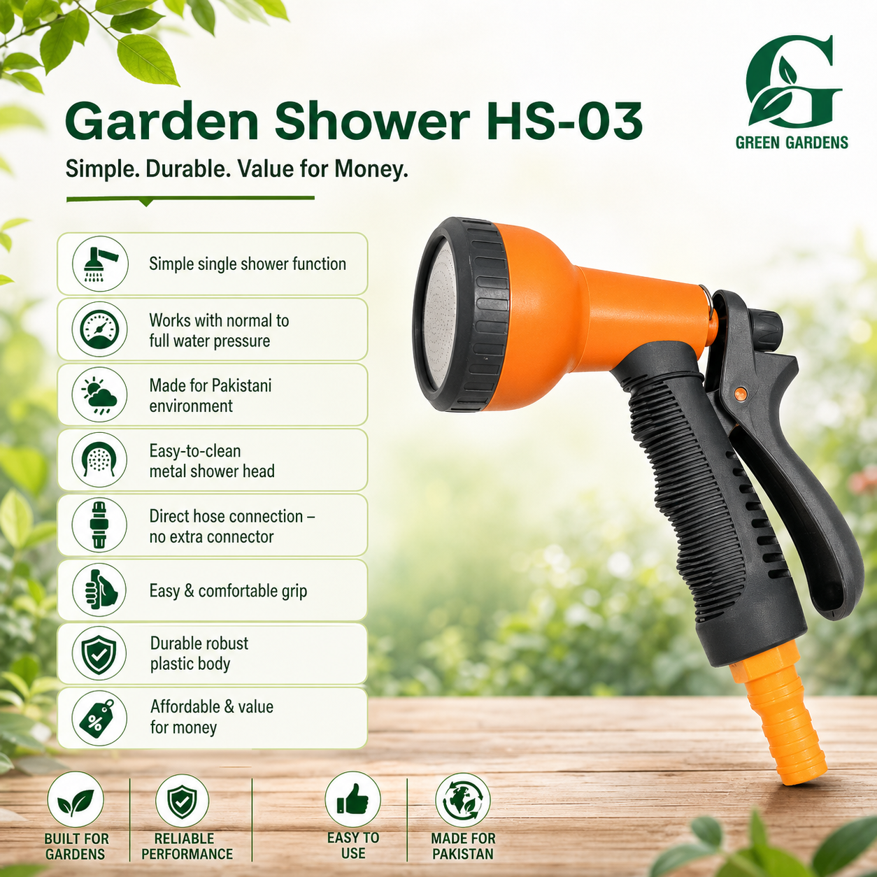 Garden Shower HS-03 | Single Spray Watering Gun