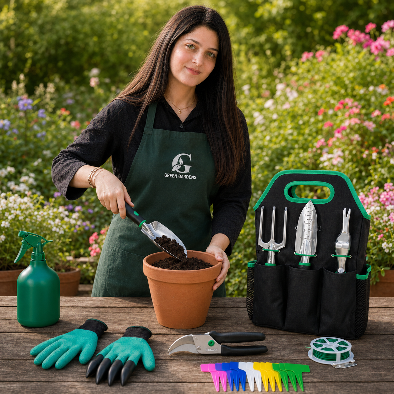 Garden Tool Set (GIGALUMI) - 11 Pcs {Cast-Aluminum Tools}