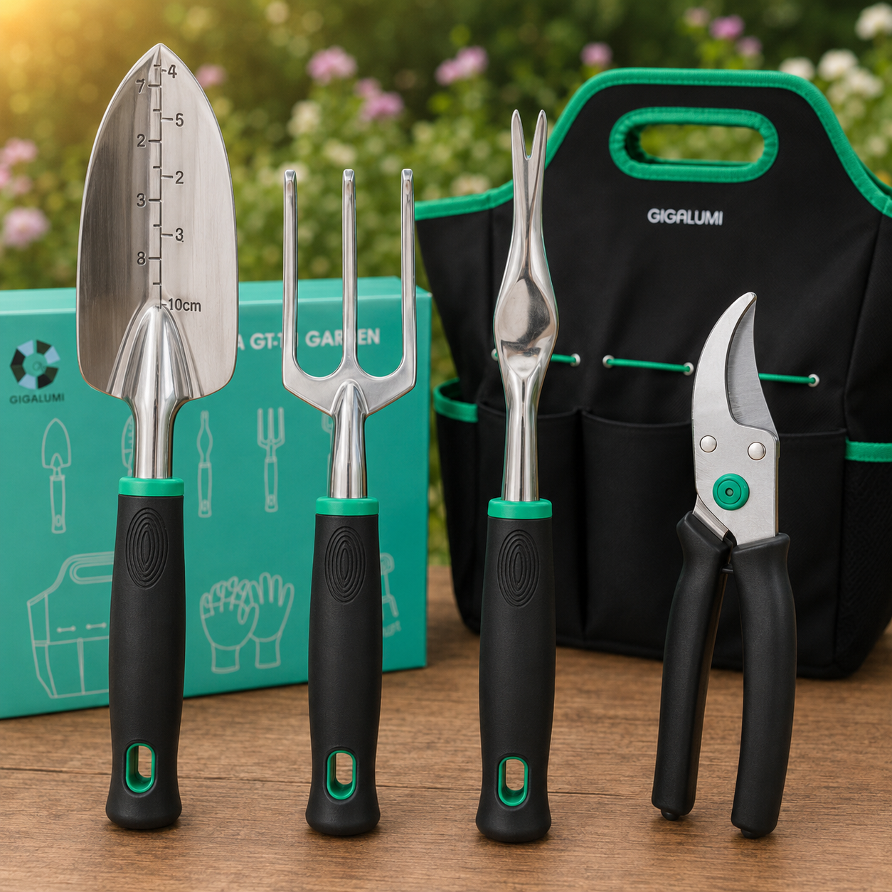 Garden Tool Set (GIGALUMI) - 11 Pcs {Cast-Aluminum Tools}