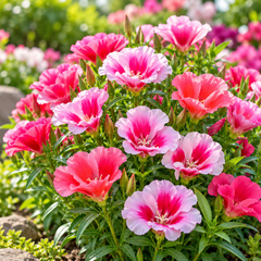 Godetia Double Mix Clarkia amoena with colourful double pink rose salmon and white flowers – winter seeds for pots beds borders and grow bags in Pakistan