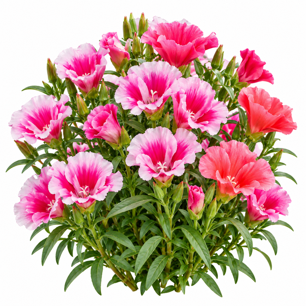 Godetia Double Mix Clarkia amoena with colourful double pink rose salmon and white flowers – winter seeds for pots beds borders and grow bags in Pakistan