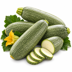 Fresh grey-green zucchini fruits growing on healthy bush plants – Grey Zucchini Summer Squash seeds for kitchen gardening in Pakistan