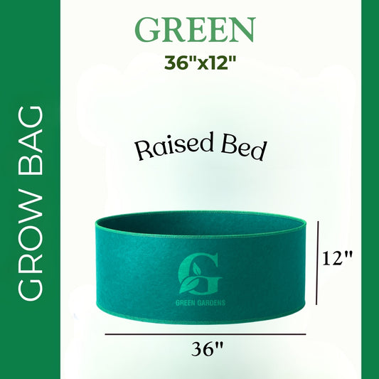 Grow Bag Green – 36″ x 12″ (Premium Raised Bed)