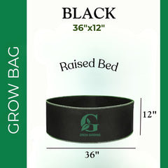Grow Bag – 36″ x 12″ (Premium Raised Bed) BLACK