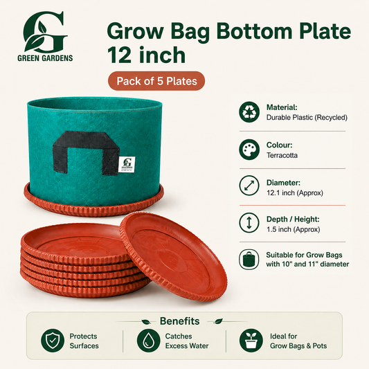 Grow Bag Bottom Plate - 12 inch (Pack OF 5)