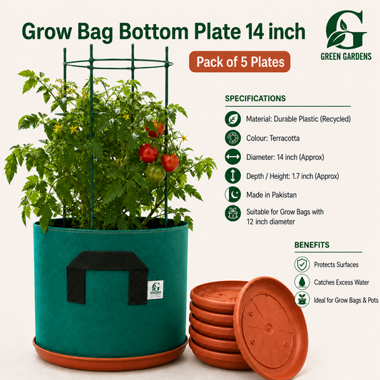 Grow Bag Bottom Plate - 14 inch (Pack OF 5)