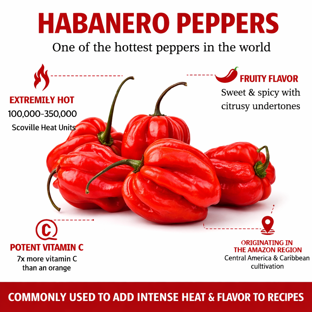 HABANERO Pepper Seeds  -  Red (WINTER/SUMMER)