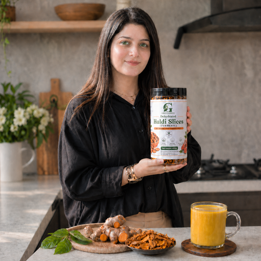 Dehydrated Haldi Slices (Turmeric), 400 g - 100% Pure & Organic {PREMIUM PACK}