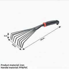 Premium Hand Leaf Rake - Heavy Duty Steel Garden Tool