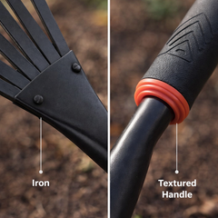 Premium Hand Leaf Rake - Carbon Steel Garden Tool