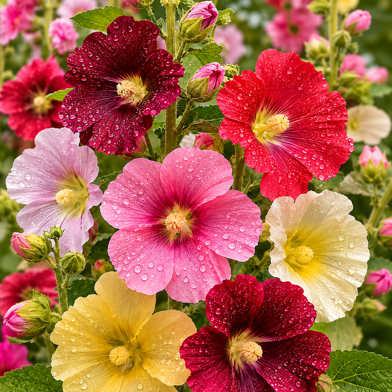 Hollyhocks Seeds - Single Petal Tall
