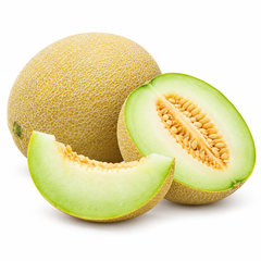 White Honey F1 Hybrid Honeydew Melon with smooth creamy-white round fruits and sweet pale-green juicy flesh growing on healthy summer vines – fruit seeds Pakistan