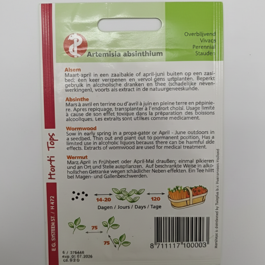 Wormwood - Artemisia Absinthium By Horti Tops®