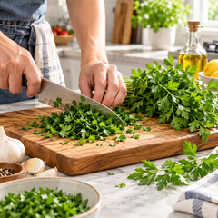 Italian Flat Leaf Parsley with fresh dark green leaves – winter herb seeds for kitchen gardening in Pakistan