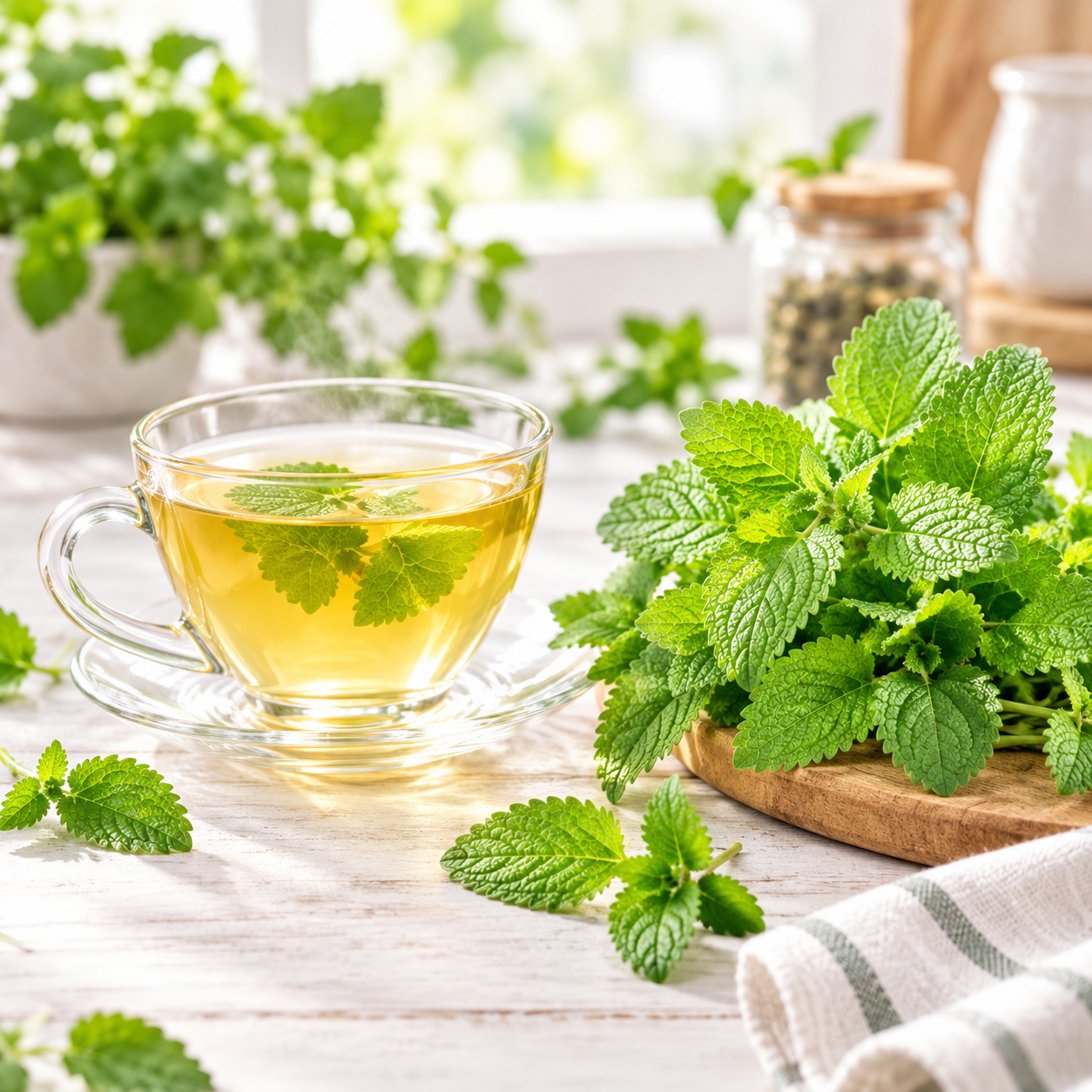 Fresh green Lemon Balm plant with aromatic textured leaves – Melissa officinalis herb seeds for tea and home gardening in Pakistan