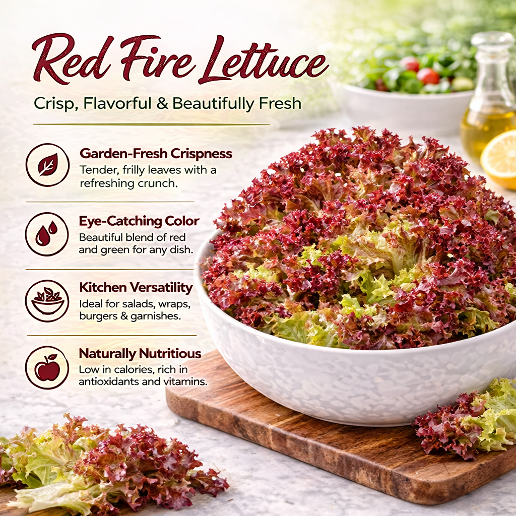 Lettuce Red Fire Seeds (WINTER) لال سلاد پتہ