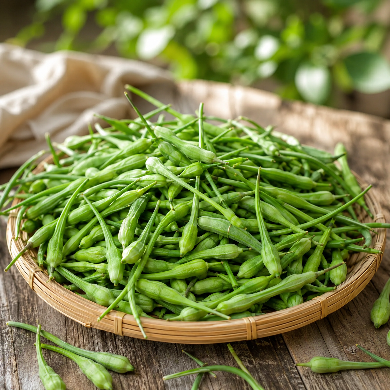 Mongray radish plant with fresh green edible pods – 100g winter radish pod seeds for home gardening in Pakistan