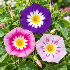 Convolvulus tricolor Dwarf Morning Glory with colourful funnel-shaped flowers – compact summer flower seeds for beds borders pots and grow bags in Pakistan