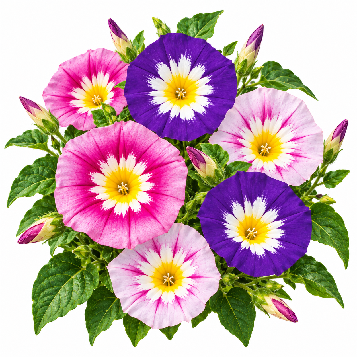 Convolvulus tricolor Dwarf Morning Glory with colourful funnel-shaped flowers – compact summer flower seeds for beds borders pots and grow bags in Pakistan