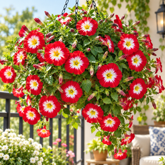 Convolvulus tricolor Red Dwarf Morning Glory with rich red funnel-shaped flowers – compact summer flower seeds for beds borders pots and grow bags in Pakistan