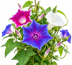 Morning Glory Kikyo Zaki Mix vine with colourful Japanese-style star-shaped and deeply lobed flowers – summer climbing flower seeds for trellises balconies pots and grow bags in Pakistan