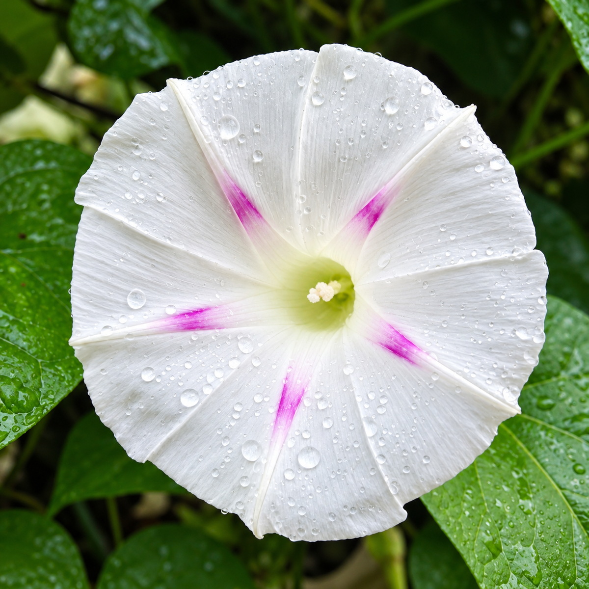 Morning Glory Milky Way Tricolor vine with attractive white and blue-violet trumpet-shaped flowers – summer climbing flower seeds for trellises balconies pots and grow bags in Pakistan