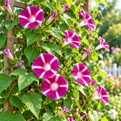 Morning Glory Rosita vine with rosy-pink to magenta trumpet-shaped flowers – summer climbing flower seeds for trellises balconies pots and grow bags in Pakistan