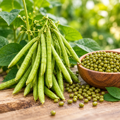 Green Mung Beans with mature pods on healthy Vigna radiata plants – Moong Green Gram seeds for home gardening in Pakistan
