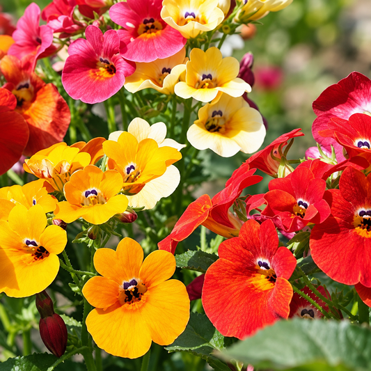 Nemesia strumosa Carnival Mix with colourful pink red yellow white purple and bicoloured flowers – winter seeds for pots beds borders grow bags and hanging baskets in Pakistan