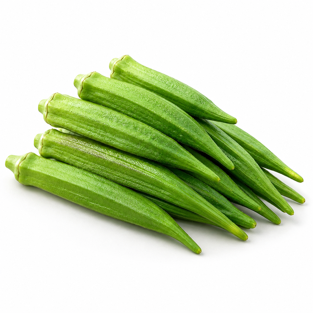 GALA 455 F1 Hybrid okra plant with tender dark-green bhindi pods – summer vegetable seeds for home gardening in Pakistan