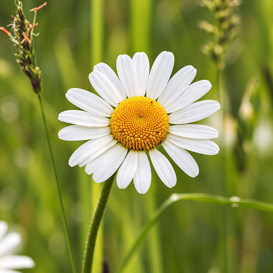Ox Eye Daisy Leucanthemum vulgare with classic white petals and golden yellow centres – winter perennial flower seeds for beds borders pots and grow bags in Pakistan
