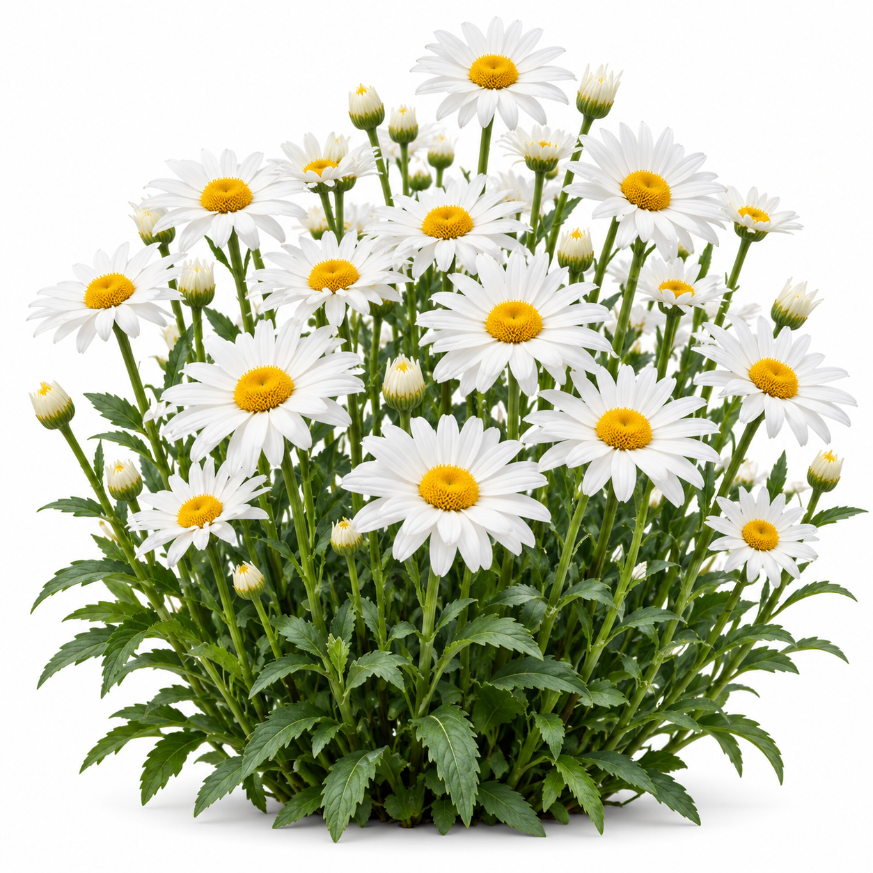 Ox Eye Daisy Leucanthemum vulgare with classic white petals and golden yellow centres – winter perennial flower seeds for beds borders pots and grow bags in Pakistan