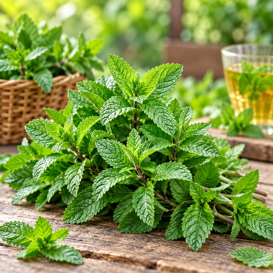 Fresh peppermint-type mint plant with aromatic green leaves – mint seeds for tea, drinks and home herb gardening in Pakistan