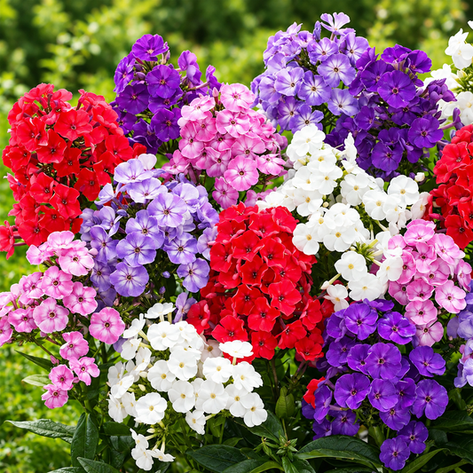 Phlox Grandiflora Tall Mix Phlox drummondii with large colourful pink red purple and white flowers – winter seeds for beds borders pots grow bags and cut flowers in Pakistan