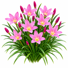 Pink Rain Lily Zephyranthes carinata with bright pink flowers – pack of 10 XL size perennial bulbs for pots grow bags and gardens in Pakistan